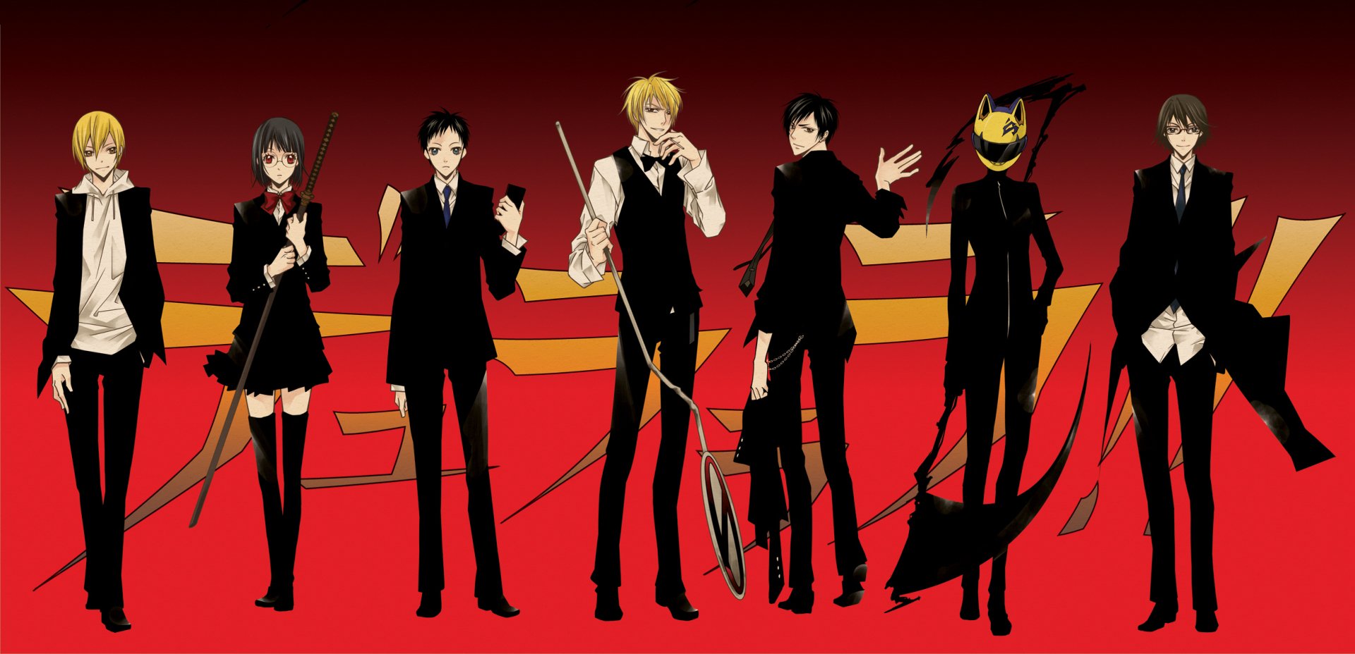 Download Shinra Kishitani Mikado Ryūgamine Masaomi Kida Celty Sturluson Anri Sonohara Shizuo Heiwajima Izaya Orihara Anime Durarara!! HD Wallpaper
