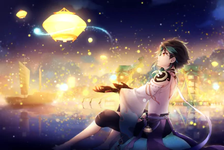 Lantern Rite (Genshin Impact) Xiao (Genshin Impact) video game Genshin Impact HD Desktop Wallpaper | Background Image