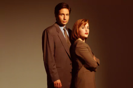 Dana Scully Gillian Anderson Fox Mulder David Duchovny TV Show The X-Files HD Desktop Wallpaper | Background Image