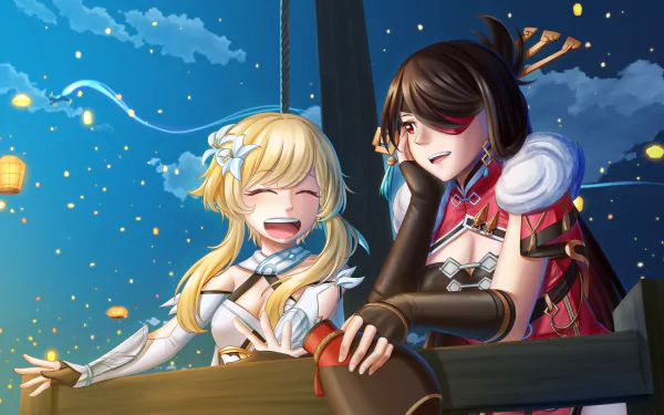 Beidou (Genshin Impact) Lumine (Genshin Impact) video game Genshin Impact HD Desktop Wallpaper | Background Image