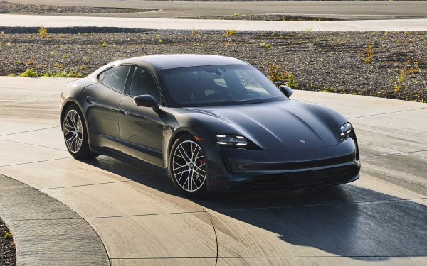 black car car Porsche Porsche Taycan vehicle Porsche Taycan 4S HD Desktop Wallpaper | Background Image