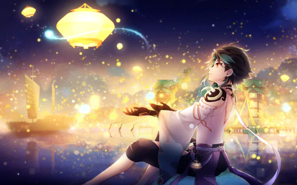 Lantern Rite (Genshin Impact) Xiao (Genshin Impact) video game Genshin Impact HD Desktop Wallpaper | Background Image