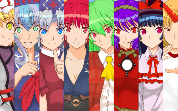 Mamizou Futatsuiwa Byakuren Hijiri Yuugi Hoshiguma Iku Nagae Kanako Yasaka Yuuka Kazami Komachi Onozuka Eirin Yagokoro Keine Kamishirasawa Yukari Yakumo Yuyuko Saigyouji Hong Meiling Anime Touhou HD Desktop Wallpaper | Background Image