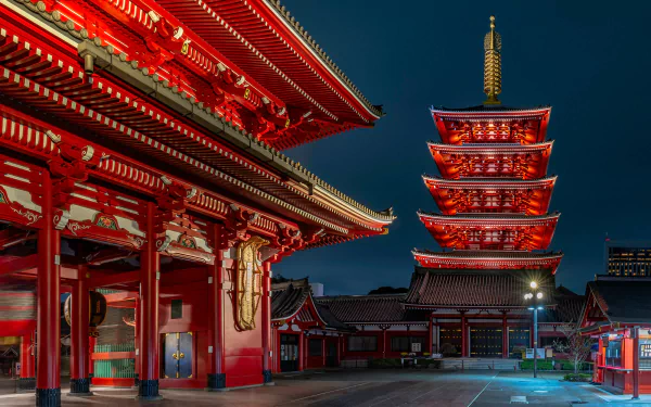 pagoda religious Sensō-ji HD Desktop Wallpaper | Background Image