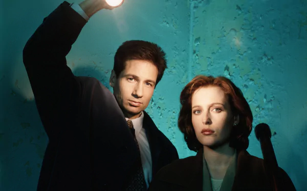 Fox Mulder David Duchovny Dana Scully Gillian Anderson TV Show The X-Files HD Desktop Wallpaper | Background Image