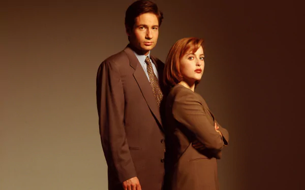 Dana Scully Gillian Anderson Fox Mulder David Duchovny TV Show The X-Files HD Desktop Wallpaper | Background Image