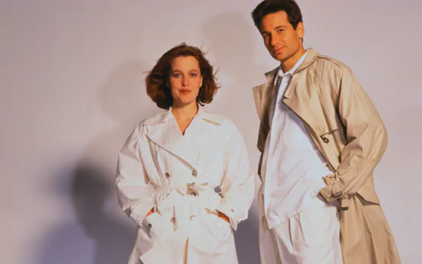 Fox Mulder Dana Scully Gillian Anderson David Duchovny TV Show The X-Files HD Desktop Wallpaper | Background Image