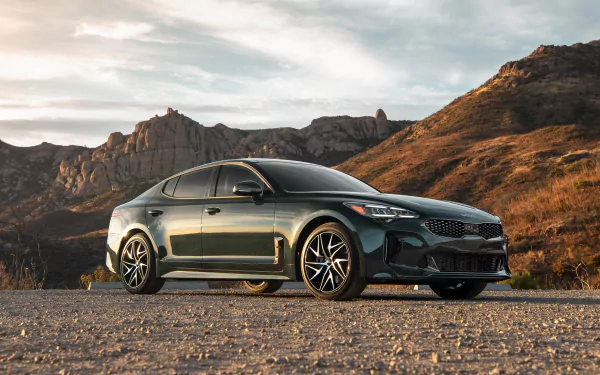 green car car Kia vehicle Kia Stinger HD Desktop Wallpaper | Background Image