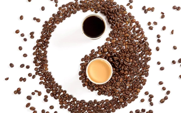 coffee beans cup Yin Yang food coffee HD Desktop Wallpaper | Background Image