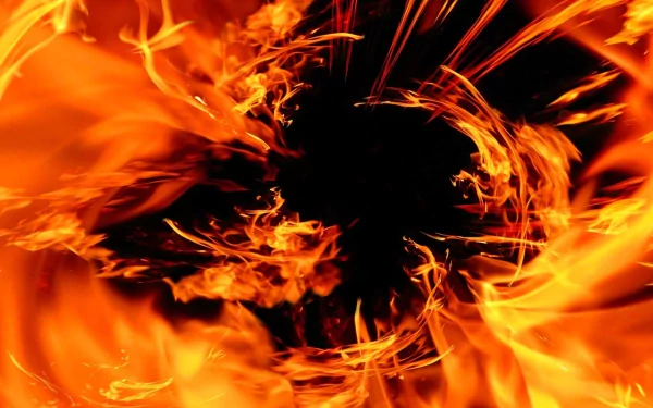 Abstract, fiery HD wallpaper featuring dynamic, swirling flames against a dark backdrop, creating a visually stunning and intense background.