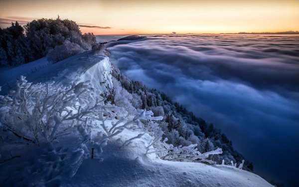 Nature Fog Winter Sky Mountain Morning Horizon HD Wallpaper | Background Image