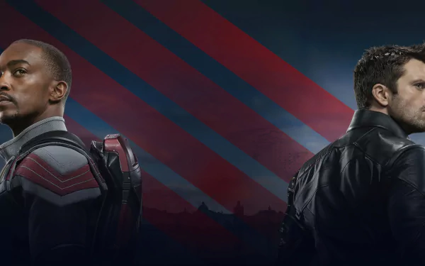 Winter Soldier Sebastian Stan Sam Wilson Falcon (Marvel Comics) Bucky Barnes Anthony Mackie TV Show The Falcon and the Winter Soldier HD Desktop Wallpaper | Background Image