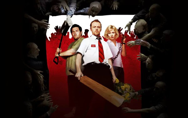 Kate Ashfield Simon Pegg Nick Frost movie Shaun Of The Dead HD Desktop Wallpaper | Background Image