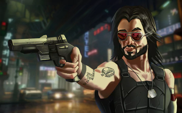Johnny Silverhand Keanu Reeves video game Cyberpunk 2077 HD Desktop Wallpaper | Background Image
