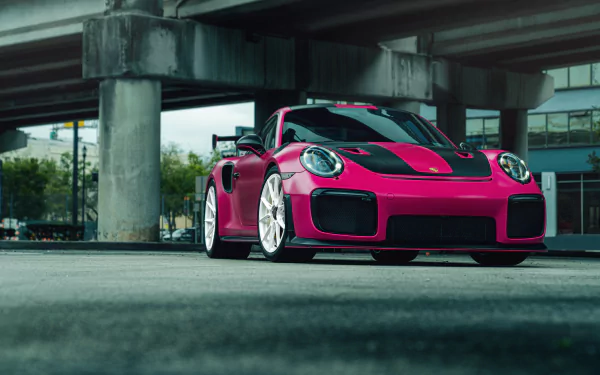 pink car car Porsche Porsche 911 vehicle Porsche 911 GT2 RS HD Desktop Wallpaper | Background Image