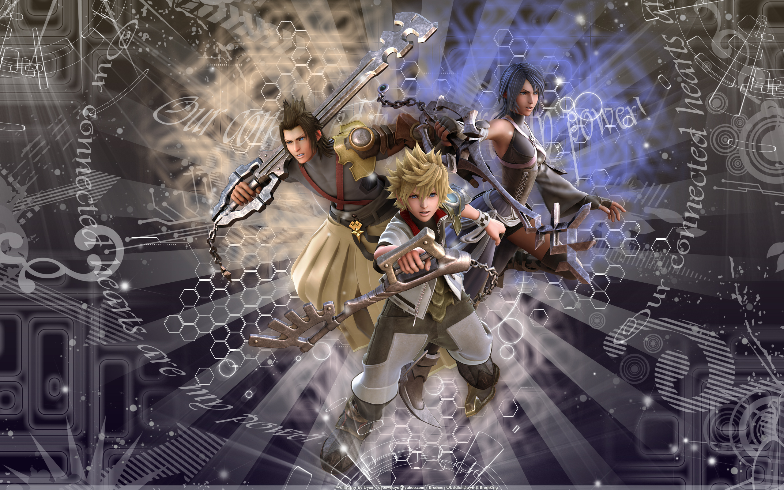 The trio of Terra, Ventus, and Aqua from Kingdom Hearts: Birth by Sleep video game