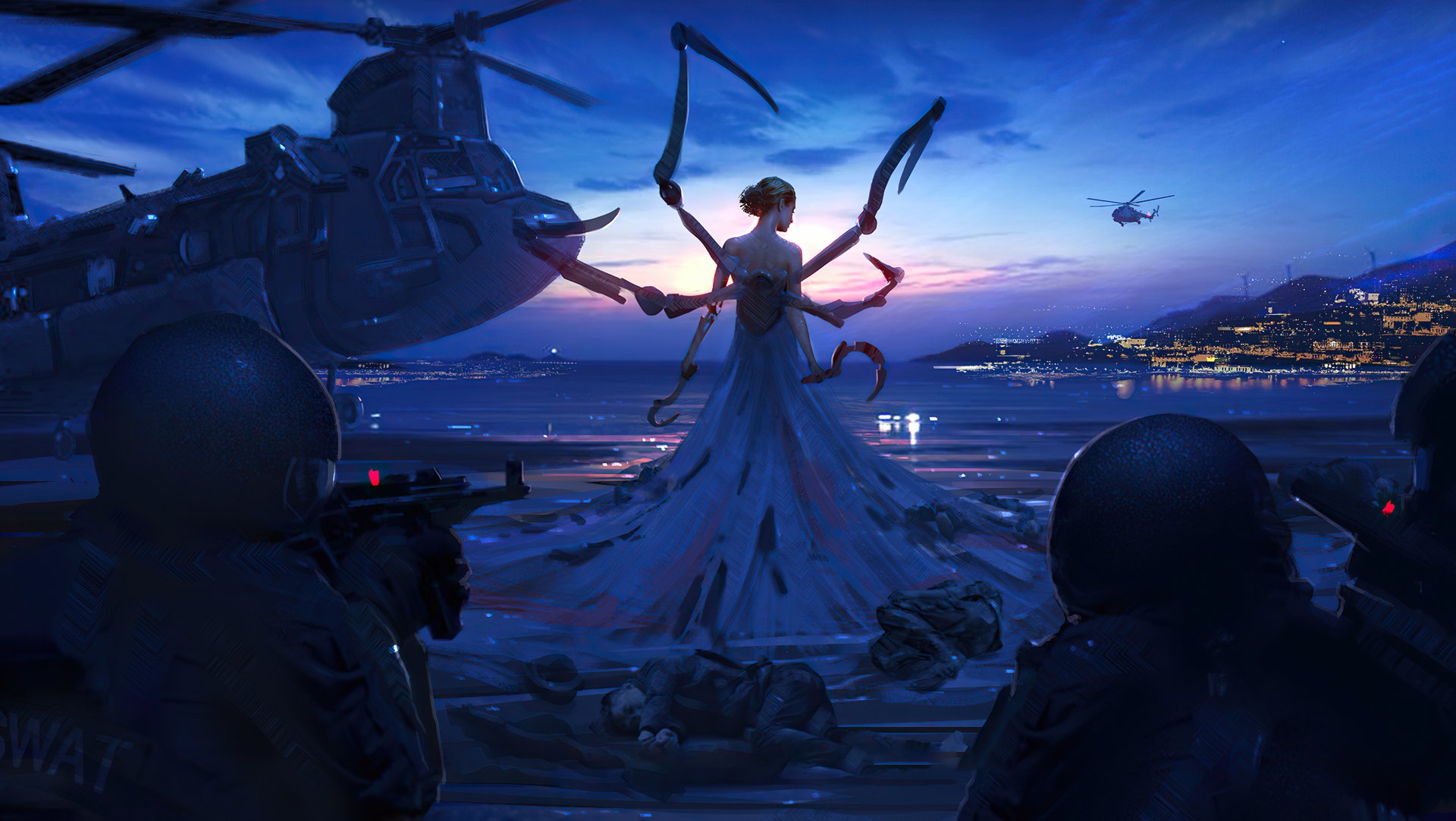 Download Woman Warrior Sci Fi 4k Ultra HD Wallpaper by Cheng Li ...