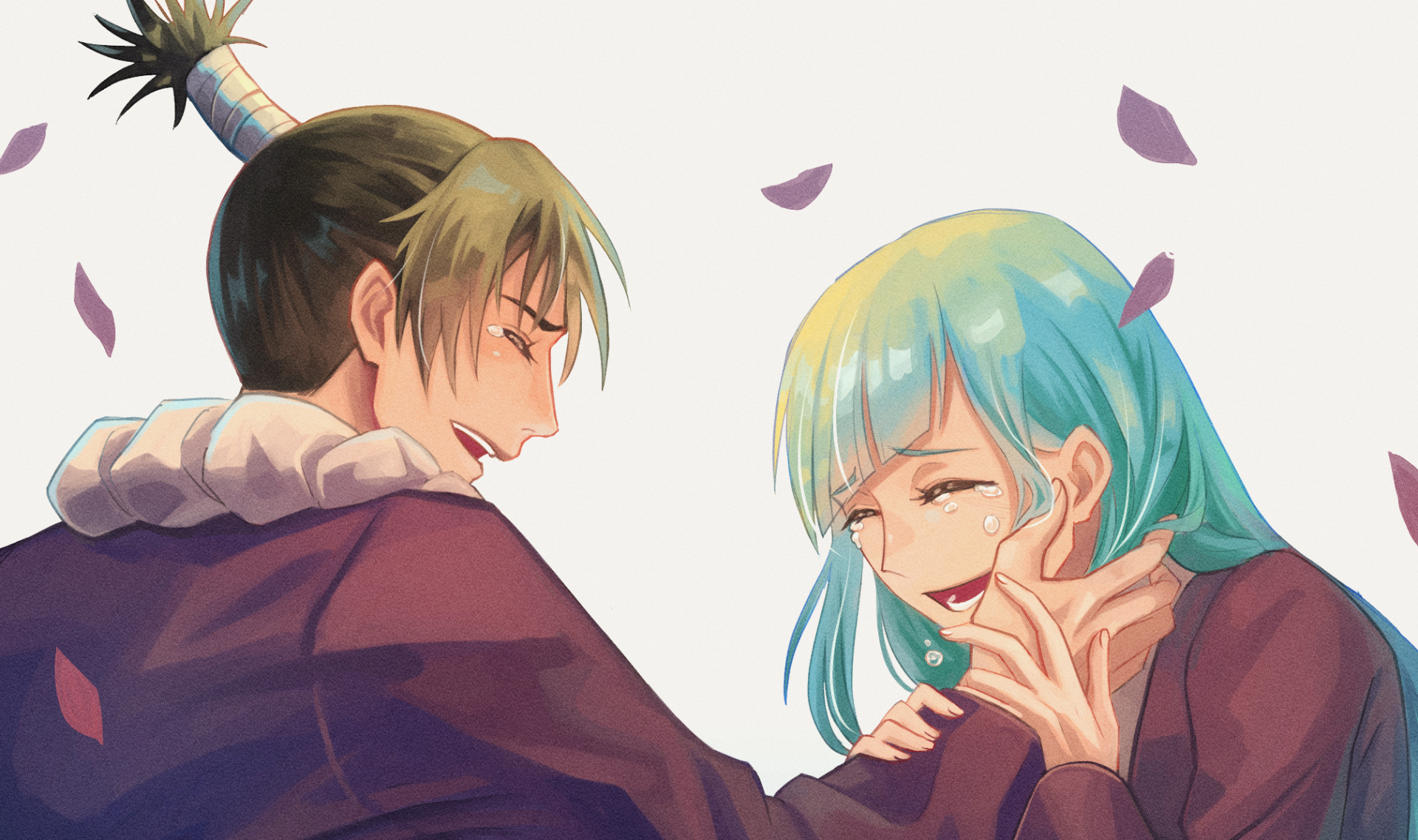 Download Kokichi Muta School Uniform Long Hair Blue Hair Kasumi Miwa Anime Jujutsu Kaisen HD Wallpaper by COBALT