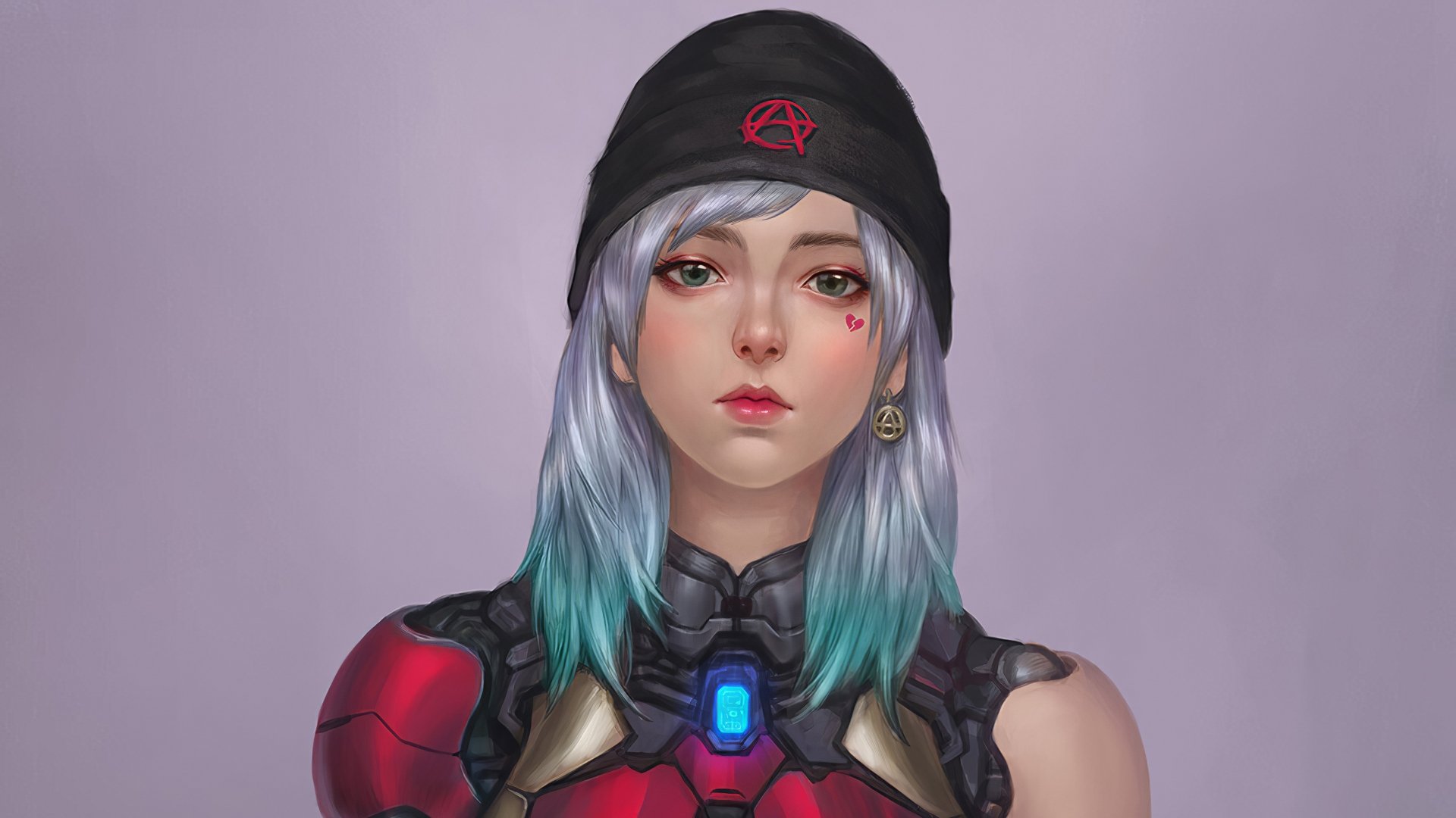 Download White Hair Hat Sci Fi Cyborg 4k Ultra HD Wallpaper | 3840x2160 ...