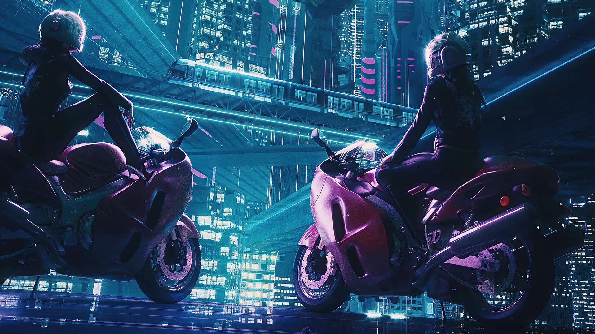 Download Futuristic Motorcycle Sci Fi Cyberpunk 4k Ultra HD Wallpaper ...