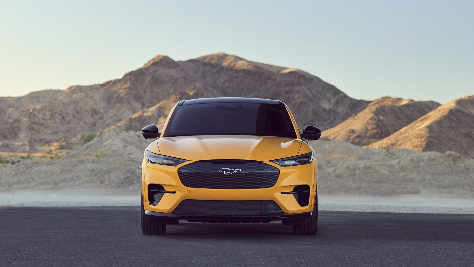 Download Electric Car SUV Yellow Car Car Ford Ford Mustang Vehicle Ford Mustang Mach-E 4k Ultra HD Wallpaper