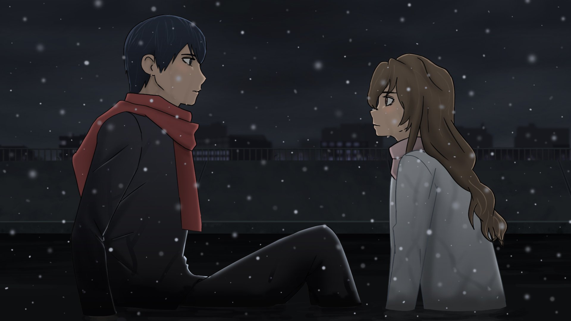 Download Long Hair Blue Hair Ryuuji Takasu Brown Hair Taiga Aisaka Anime Toradora! HD Wallpaper by Minomine