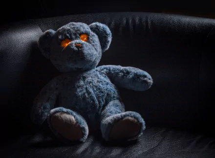 glowing eyes teddy bear man made stuffed animal HD Desktop Wallpaper | Background Image