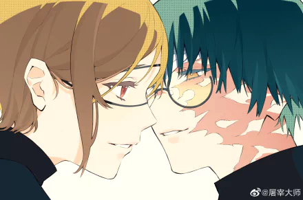 HD anime wallpaper featuring Maki Zenin with brown hair and glasses facing Nobara Kugisaki with green hair and brown eyes from Jujutsu Kaisen.