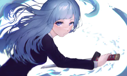 school uniform long hair blue eyes blue hair Kasumi Miwa Anime Jujutsu Kaisen HD Desktop Wallpaper | Background Image