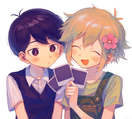 black hair blonde OMORI Basil (Omori) Sunny (Omori) video game HD Desktop Wallpaper | Background Image