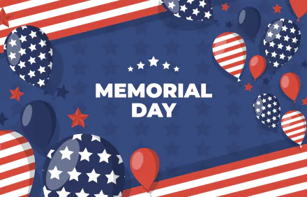 balloon american flag Happy Memorial Day holiday memorial day HD Desktop Wallpaper | Background Image