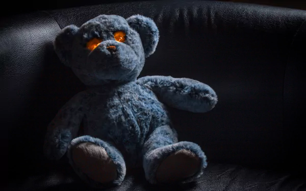 glowing eyes teddy bear man made stuffed animal HD Desktop Wallpaper | Background Image