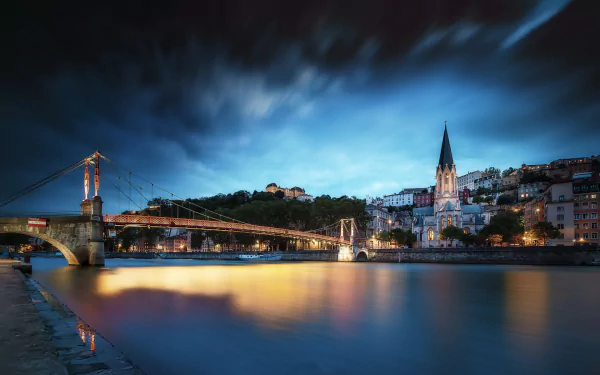 bridge France man made Lyon HD Desktop Wallpaper | Background Image