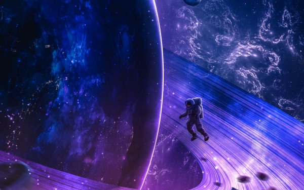 Sci Fi Astronaut Space Planetary Ring HD Wallpaper | Background Image