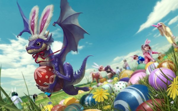 Fantasy Dragon Easter Easter Egg HD Wallpaper | Background Image