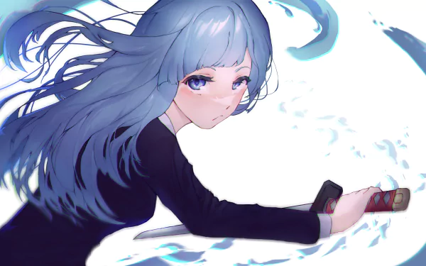school uniform long hair blue eyes blue hair Kasumi Miwa Anime Jujutsu Kaisen HD Desktop Wallpaper | Background Image