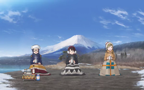 Ena Saitou Chiaki Oogaki Aoi Inuyama Anime Laid-Back Camp HD Desktop Wallpaper | Background Image