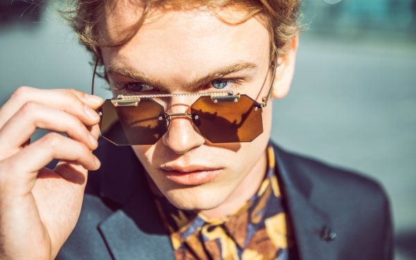 Men Model Sunglasses Face Blue Eyes HD Wallpaper | Background Image