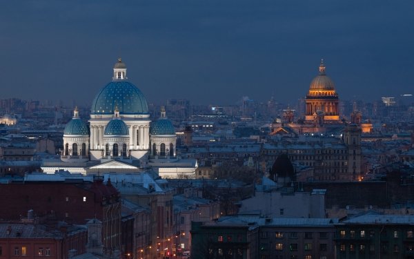 Religious Cathedral Cathedrals Building Saint Petersburg Saint Isaac's Cathedral Russia Trinity Cathedral Night HD Wallpaper | Background Image