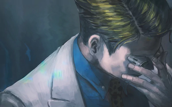 HD desktop wallpaper of Kento Nanami from Jujutsu Kaisen, depicted in stylish attire with a contemplative pose.