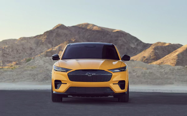 electric car SUV yellow car car Ford Ford Mustang vehicle Ford Mustang Mach-E HD Desktop Wallpaper | Background Image