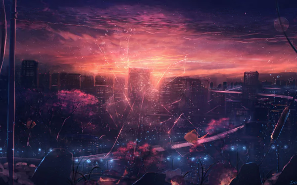 Anime city anime city HD Desktop Wallpaper | Background Image