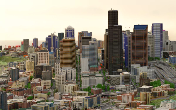  Seattle USA Render (1000 buildings)