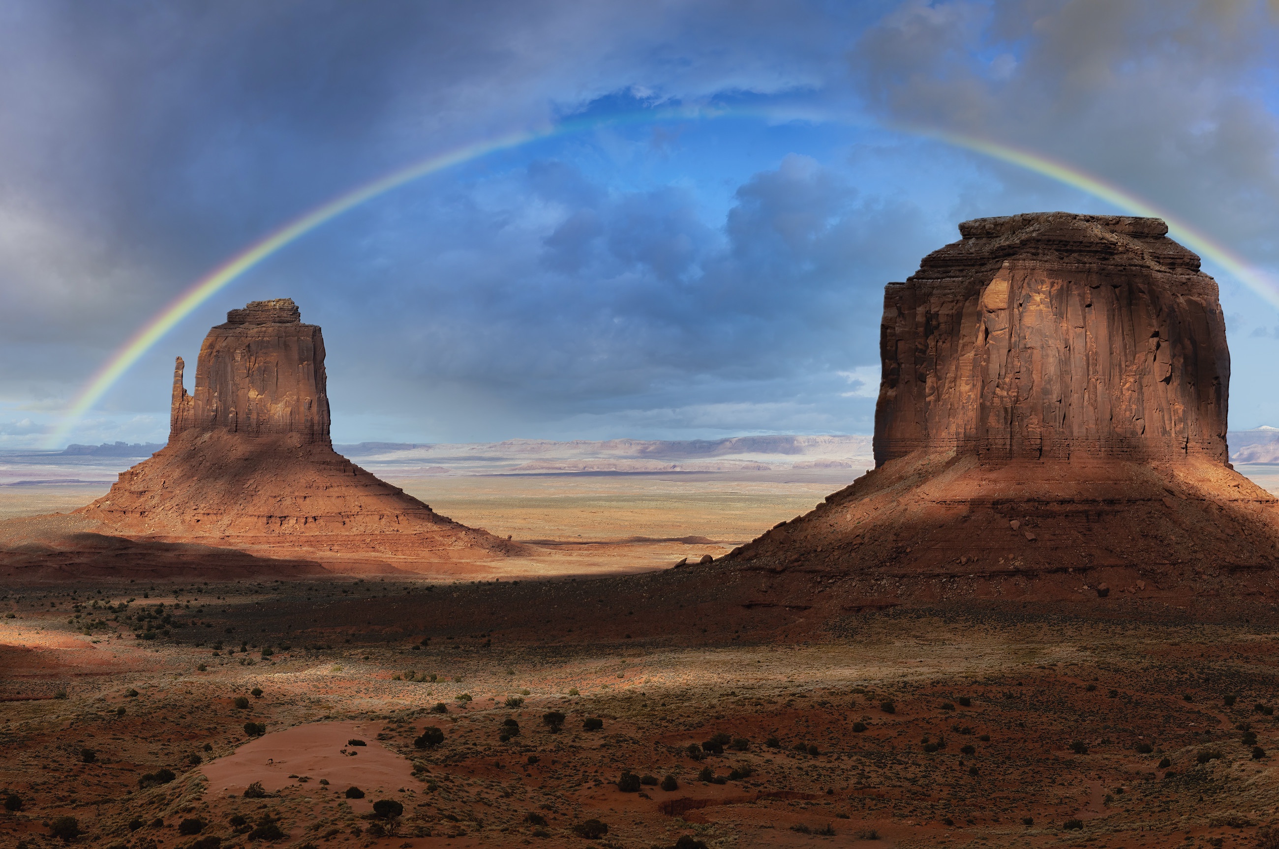 Download Landscape Desert Nature Arizona Rainbow Monument Valley HD