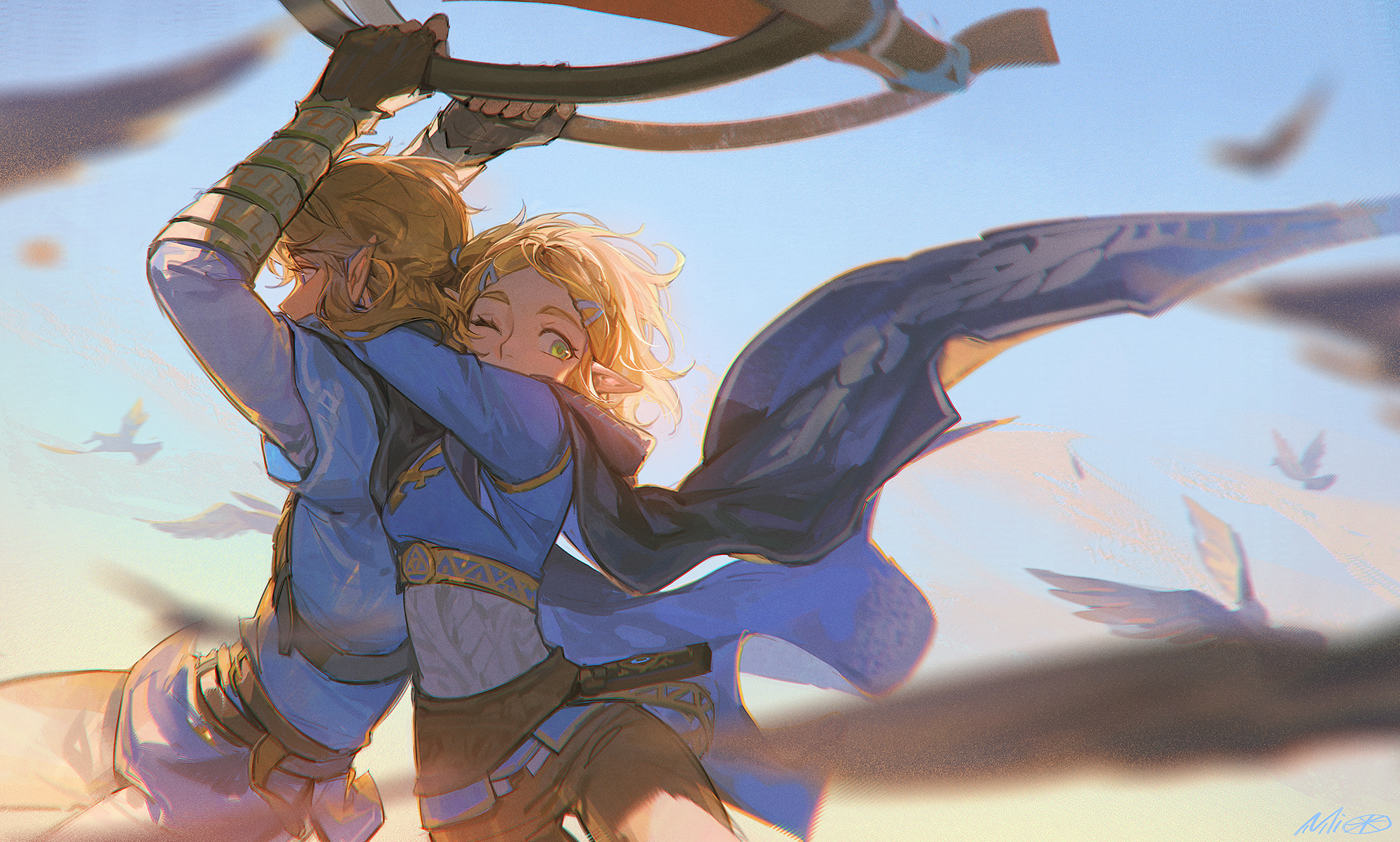 Link & Zelda by booriboori