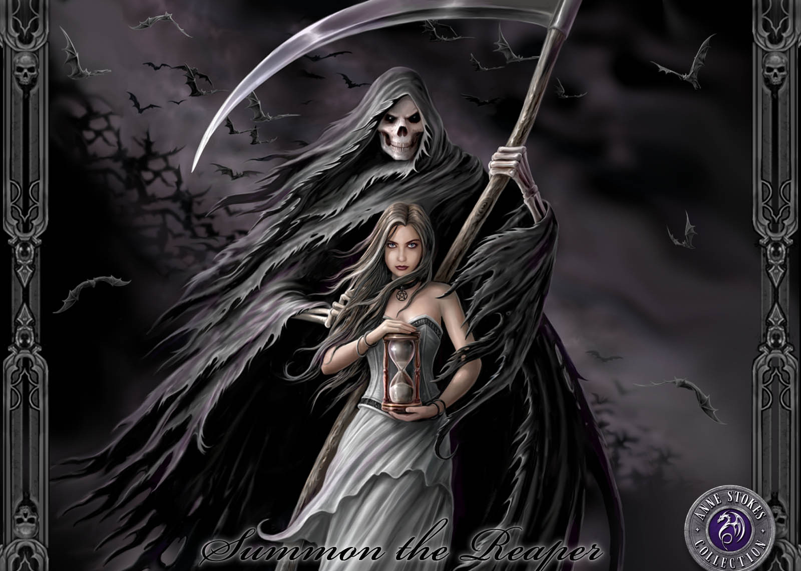 Dark and foreboding, Time's Up represents the Grim Reaper in stunning detail by Anne Stokes.