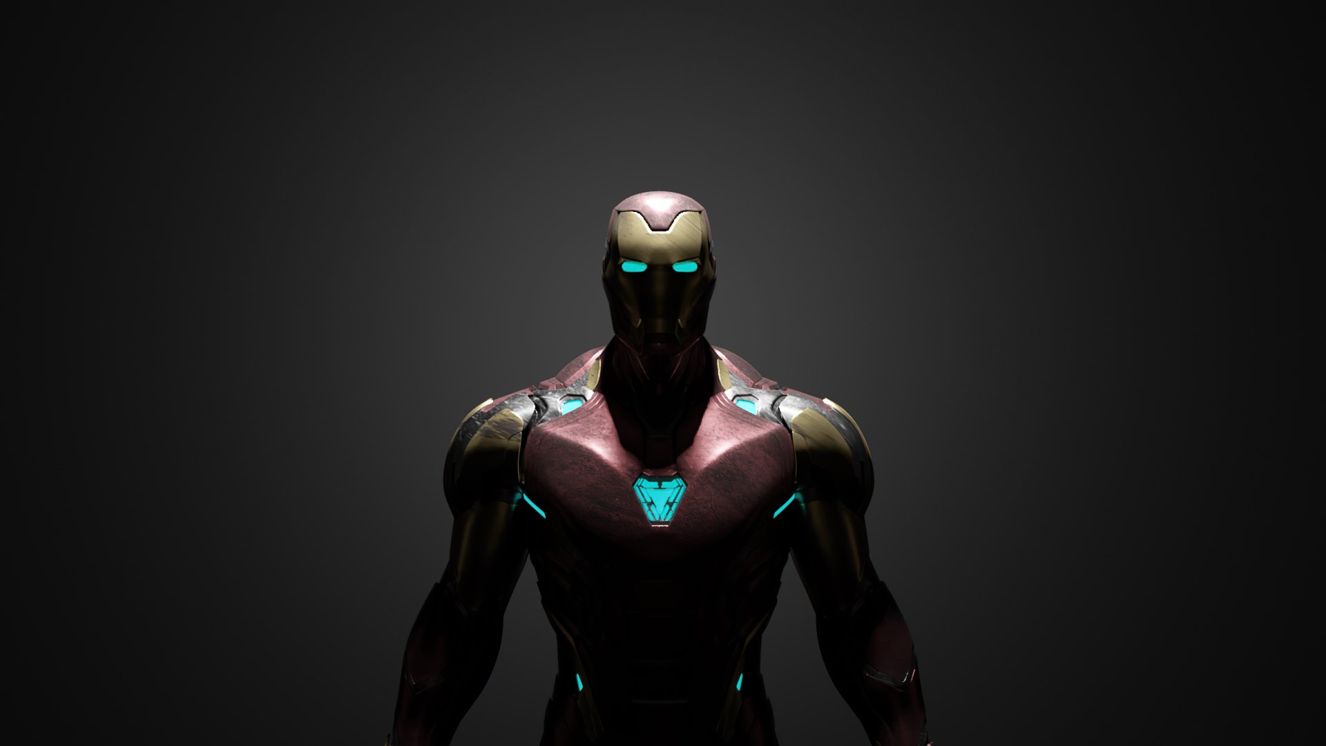 4K Ultra HD PC desktop wallpaper featuring Iron Man superhero from comics, depicted with glowing eyes and chest reactor against a dark background.