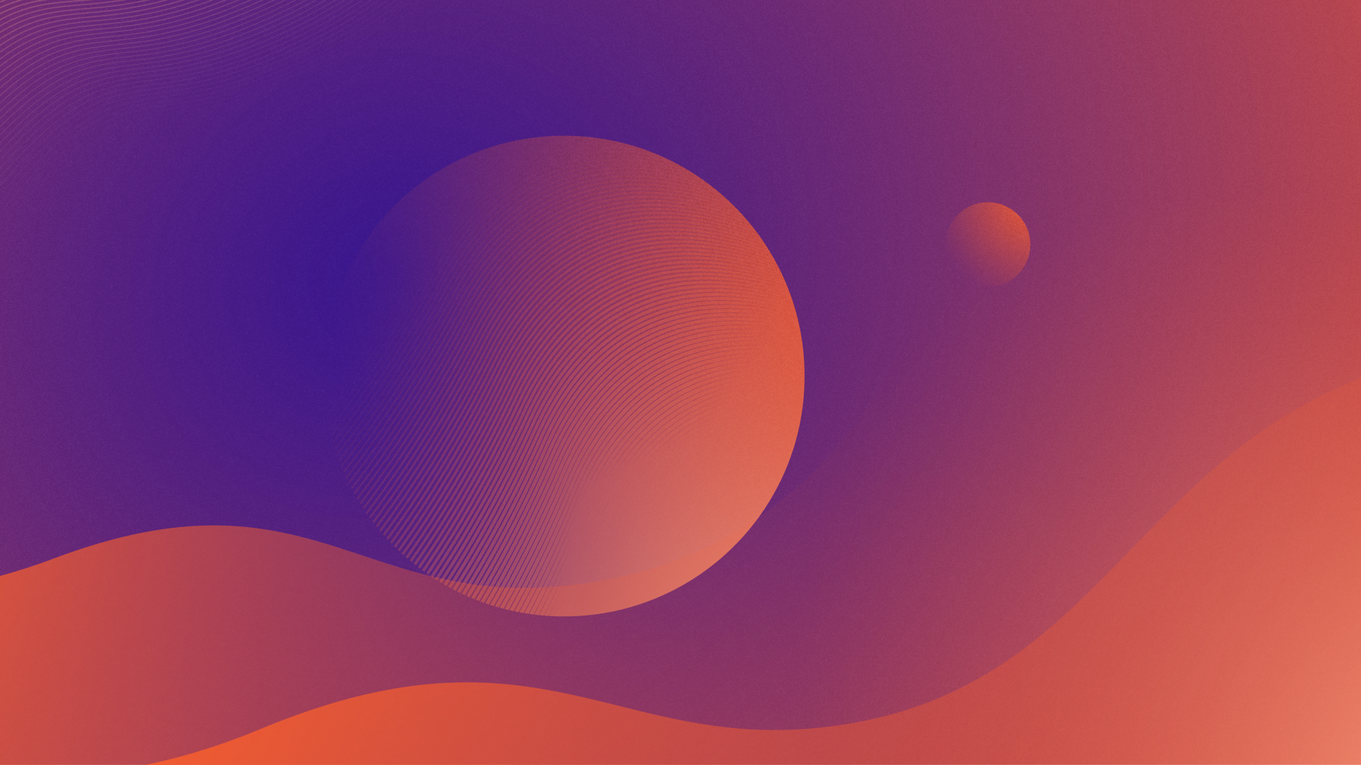 Solar landscape with colorful gradient planets in blue and orange 4K by dpcdpc11