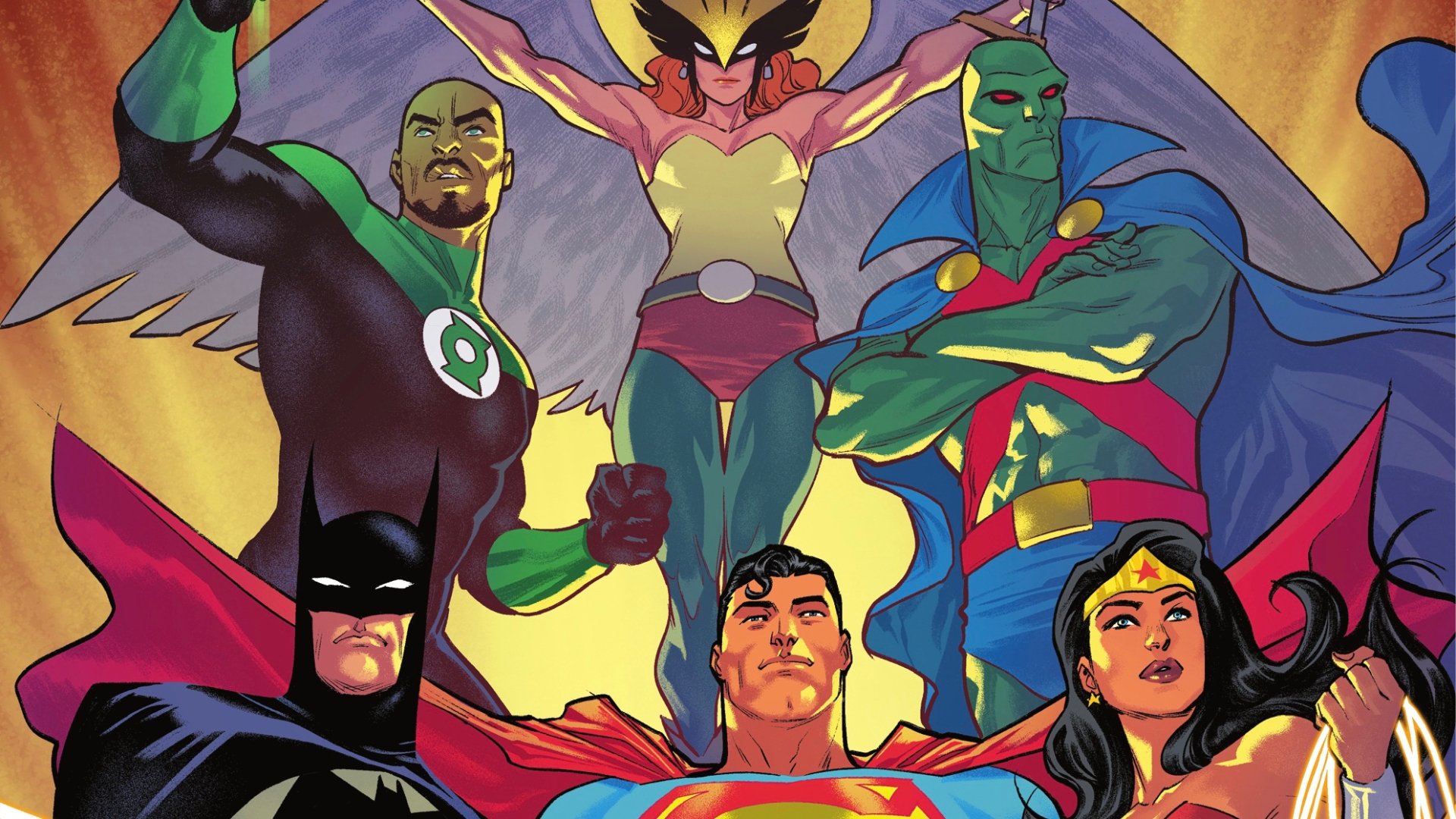 Download Justice League Martian Manhunter Shayera Hol John Stewart (Green Lantern) Hawkgirl (DC Comics) DC Comics Green Lantern Wonder Woman Superman Batman Comic Justice League Infinity HD Wallpaper