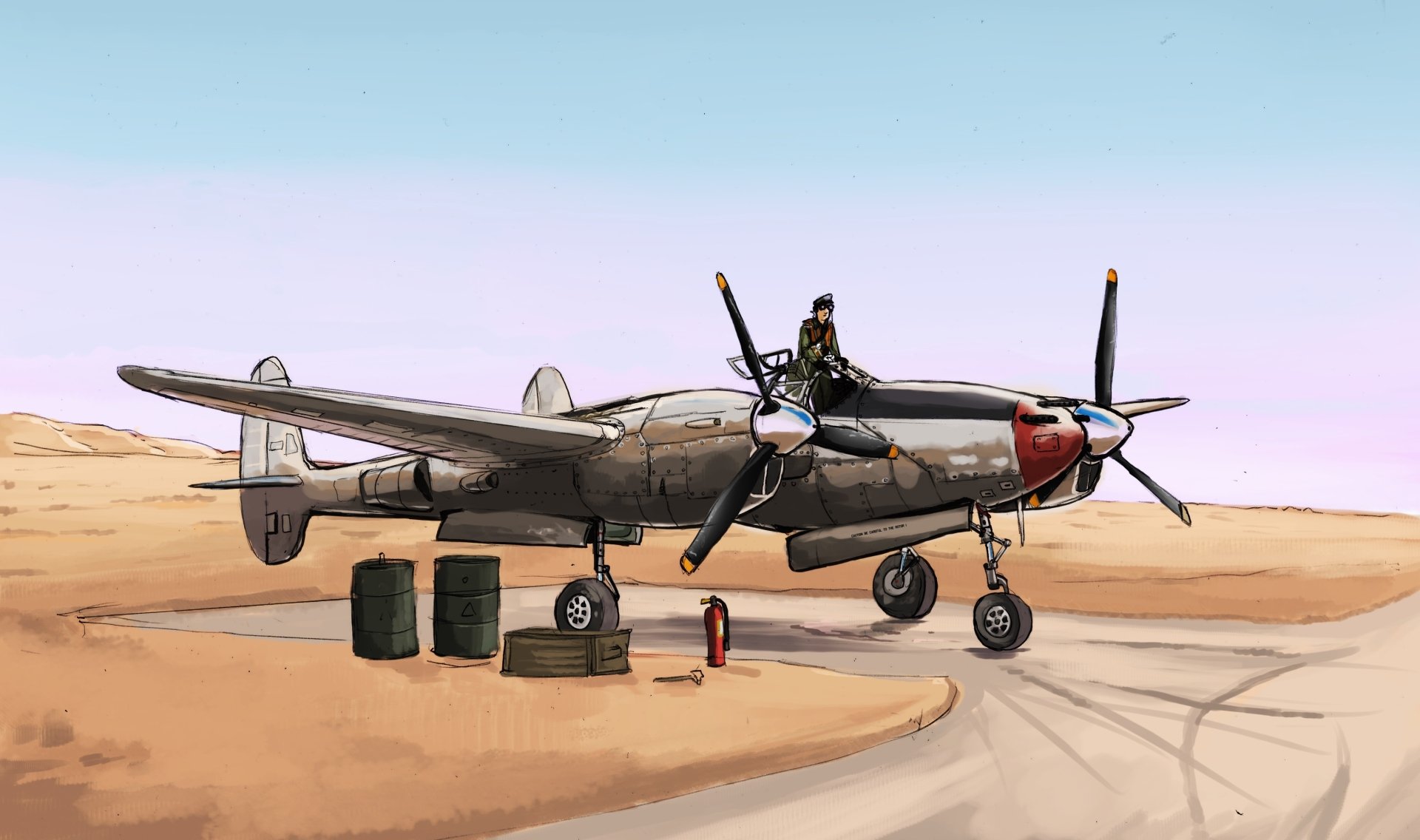 Download Warplane Aircraft Military Lockheed P-38 Lightning HD Wallpaper